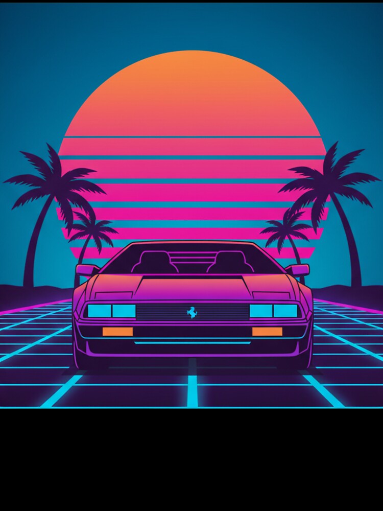 80s Retro Sunset Drive - Synthwave Vaporwave Aesthetic by BeFaCtO