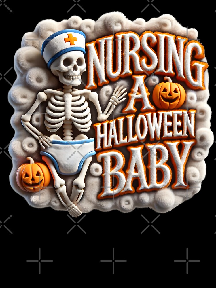Nursing a Halloween Baby Announcement - Spooky Baby Announcement for Nurses' October Baby by StyLeHi