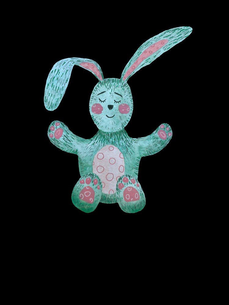 Rabbit blue textured cute a watercolor sketch by Yana Mustafina | Boho Soulful Designs