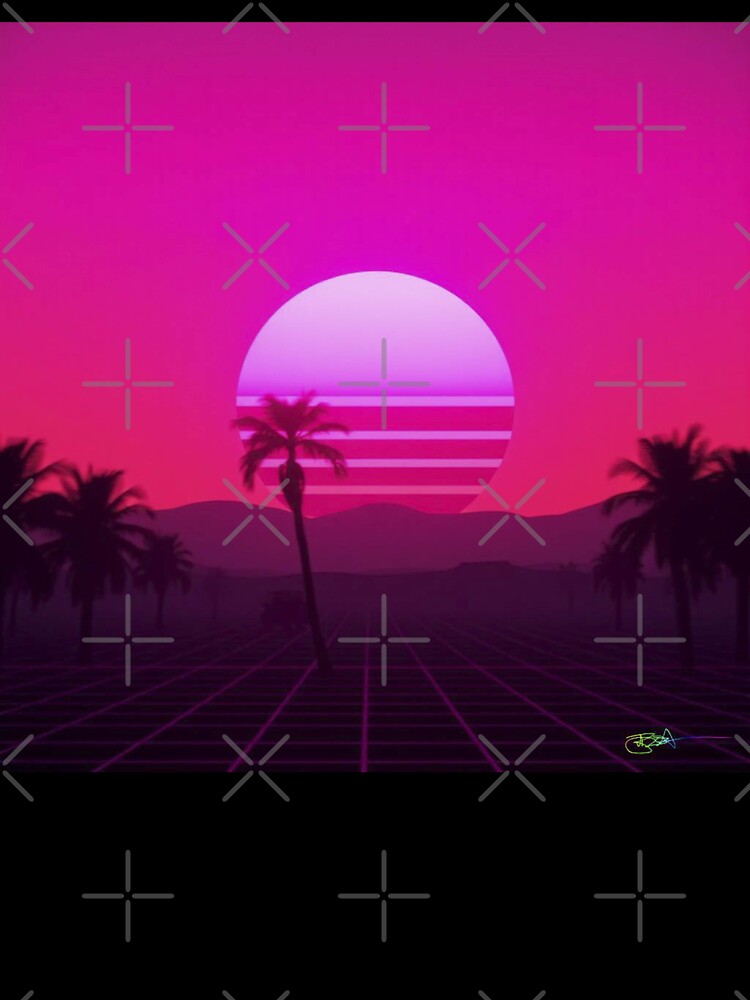 Synthwave Summer Retro 80s Neon Landscapes 369 by Benito Del Ray
