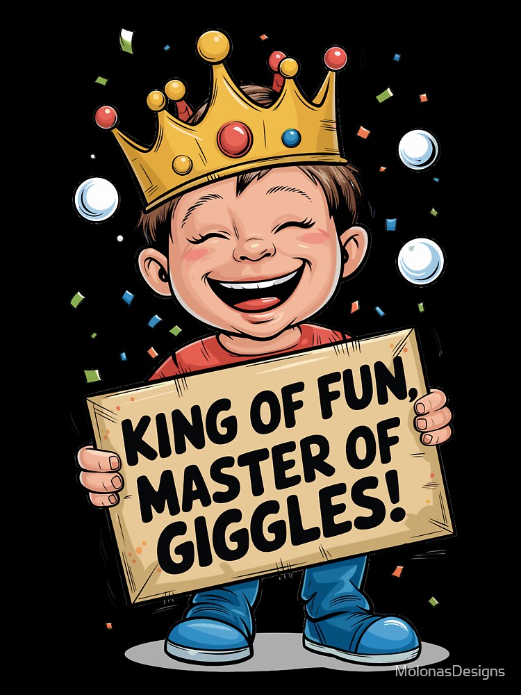King of Fun, Master of Giggles - Funny Kids Design by MolonasDesigns