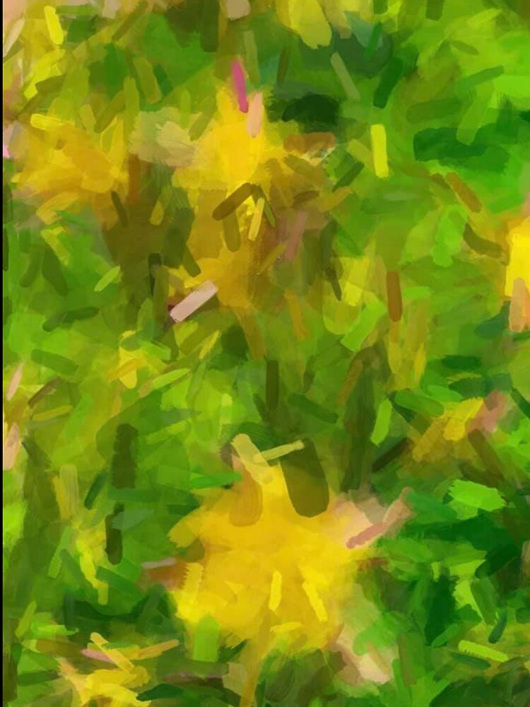 Flower Brush Strokes, Yellow, and Green by LisaMPierce1990