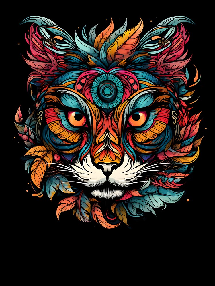 Tiger face art, colorful, tiger lovers no.3 by KAMESUN