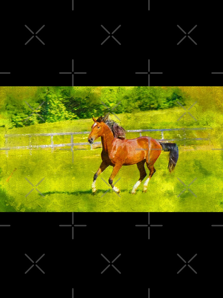 Orlov Trotter horse running on pasture – digital painting by NickoPrints