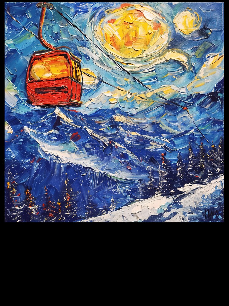 Banff Gondola | Painting in the style of Vincent van Gogh by ComicsFactory