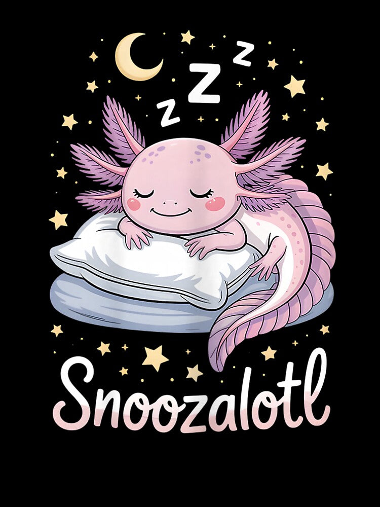 Snoozalotl Cute Sleeping Axolotl Pajama Kawaii Animal Design by kiralynstration