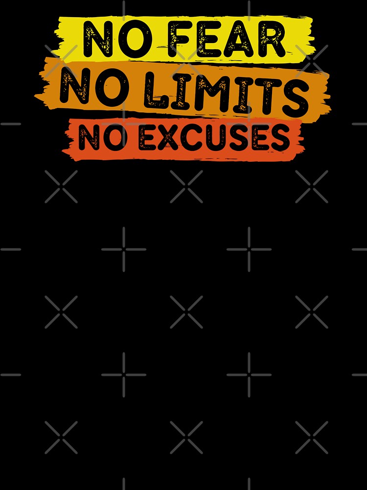 No Fear No Limits No Excuses | Motivational gym quotes by brooklyntowner