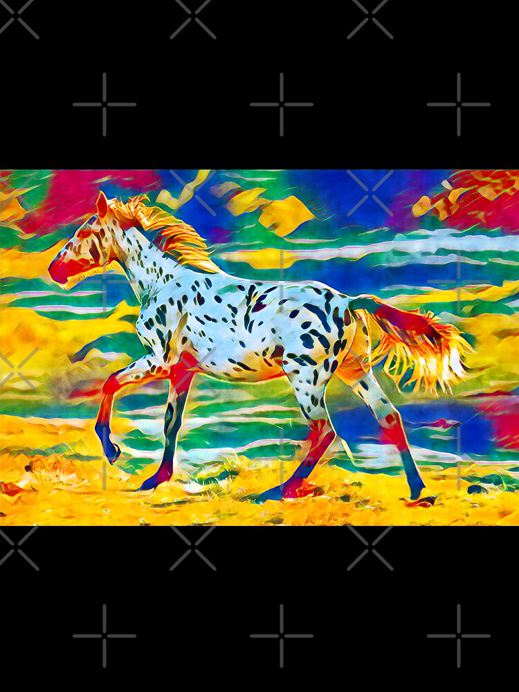 Colorful appaloosa horse walking – digital painting by NickoPrints