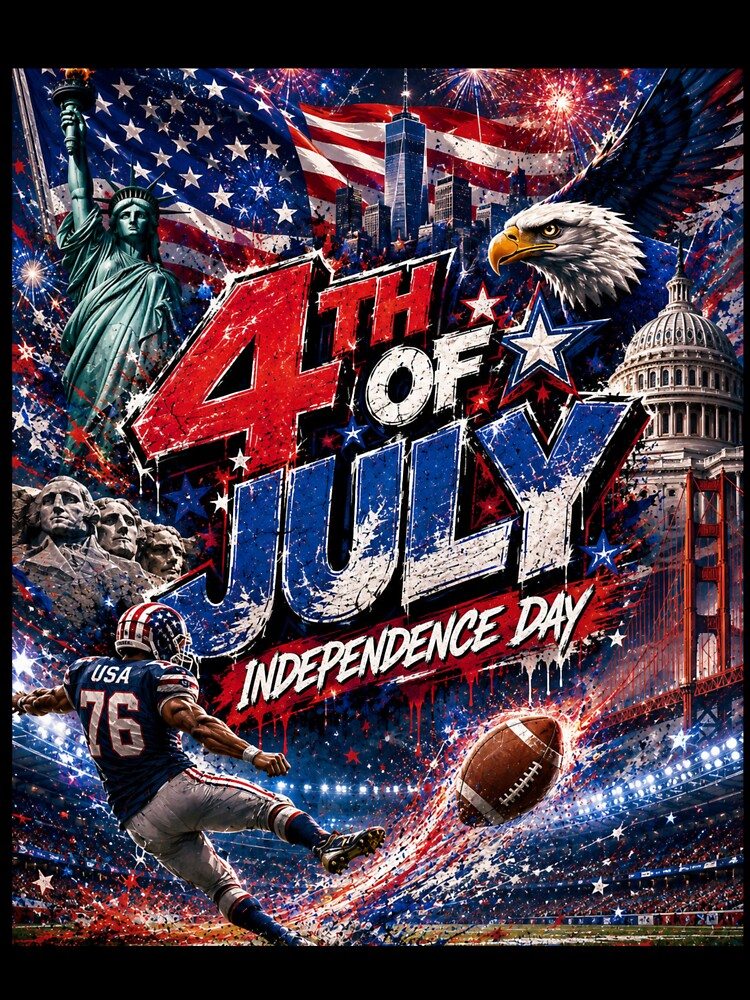 4th of July  USA independence Day| World Cup 2026 USA Soccer Merch | Football Fan Gear | USA Sports Apparel Tee|  Soccer worldcup ChampionshipSoccer World ver 4 by CosmicNook1