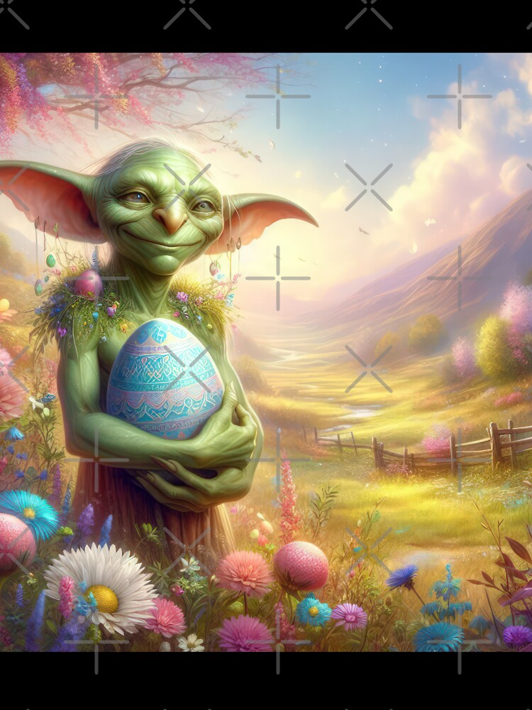 green goblin with egg happy fantasy easter landscape by Expressions-Sel