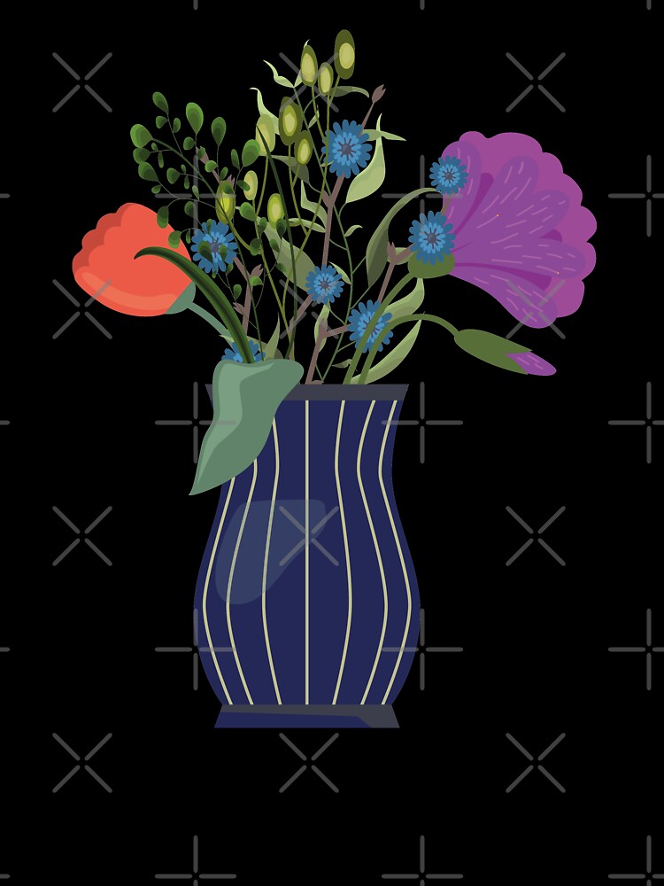 Vase with flowers and leaves (2) by Doucheka