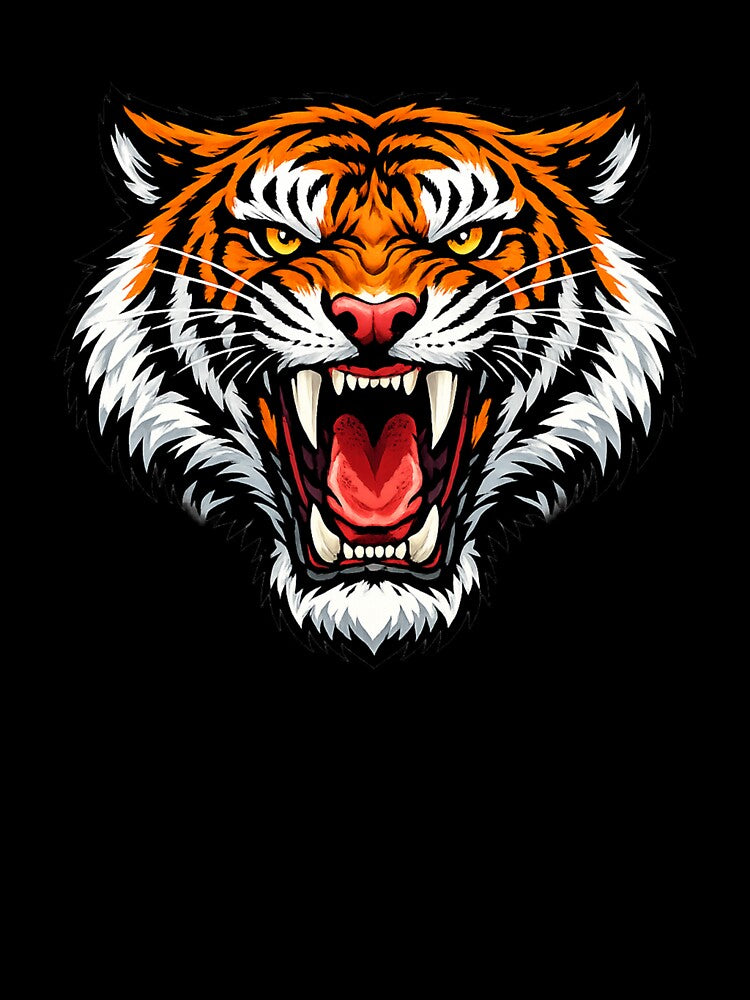 Roaring Tiger Sticker – Fierce Wild Tiger Head Vinyl Decal Animal Art by Kanvasly