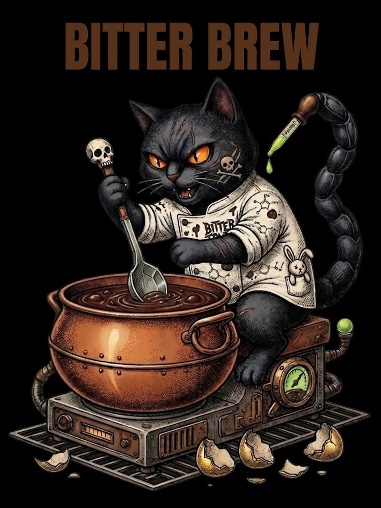 Bitter Brew Black Cat Humor by masakiworks
