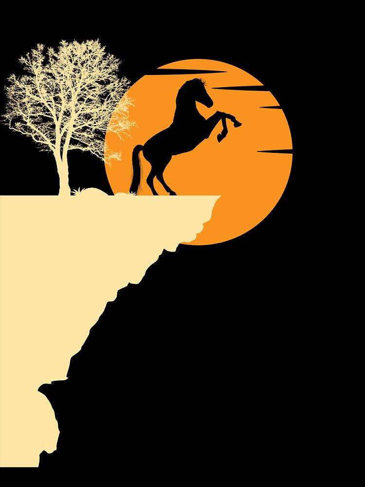 Horse Sunset Art Cute Horse Lovers Design With Sunset For Equestrian Riding by Thecitiesstore