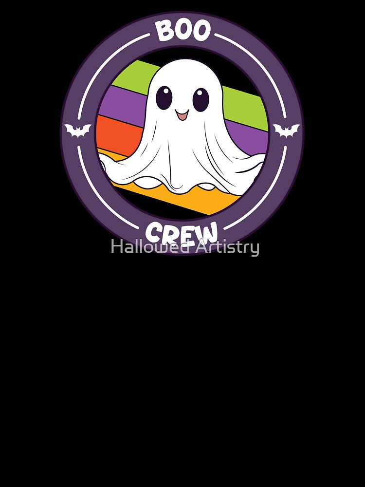 Boo Crew Cute Ghost Retro Halloween Design by Hallowed Artistry