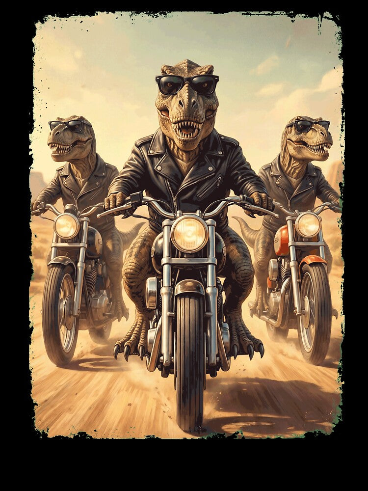Funny T Rex Dinosaur Motorcycle Meme Animal Lover by DoodleTortle