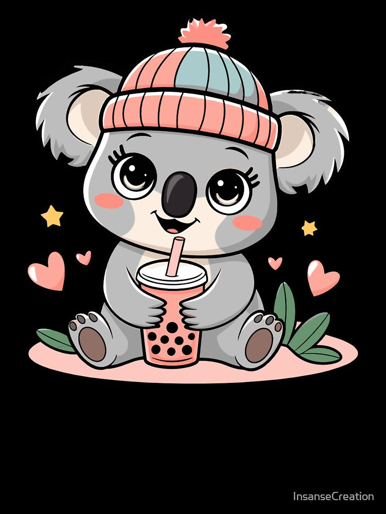 Adorable Koala Drinking Bubble Tea by InsanseCreation