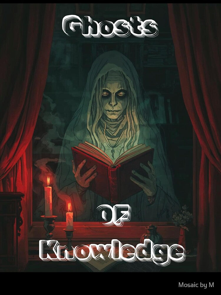 Ghost of Knowledge, Haunted Academia Gothic Art by Mosaic by M