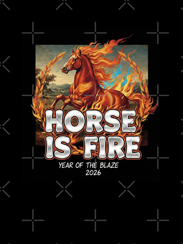 2026 Year of the Fire Horse - Retro Renaissance Aesthetic Graphic by dirimir