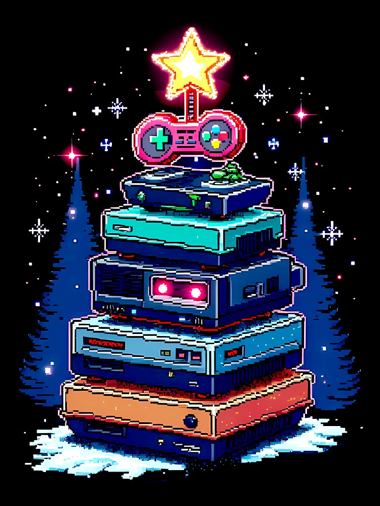 Retro Gaming Christmas Tree -  Power Up Your Holidays with 8-Bit Pixel Art by BNCH44