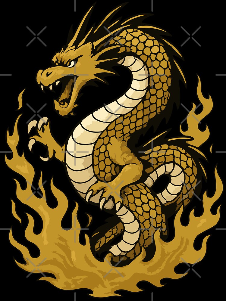Golden Black Dragon Design by theOne_Design