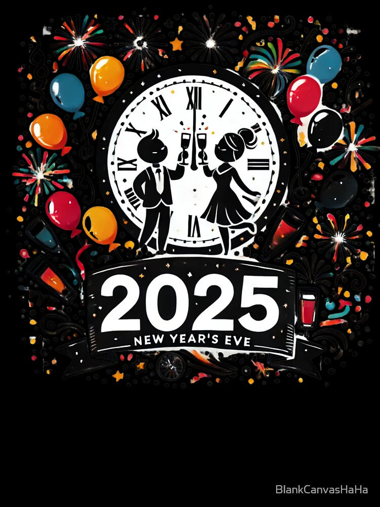 2025 New Year's Eve Shirt - Stick Figure Celebration by BlankCanvasHaHa