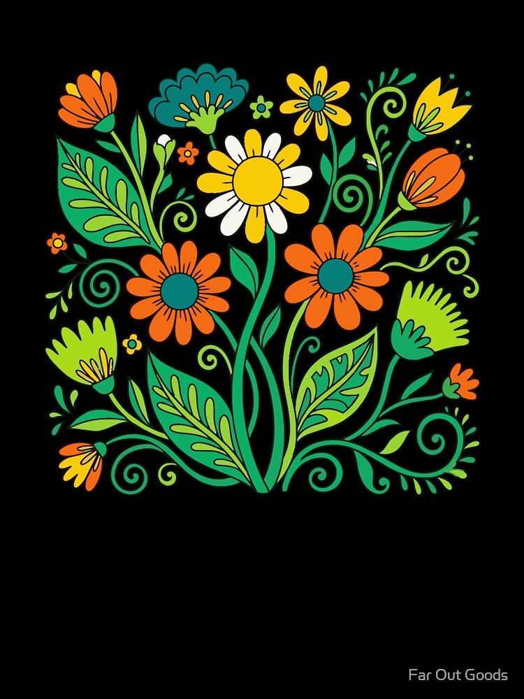 Retro 70s Floral Bouquet – Groovy Vintage Flower Power by Far Out Goods