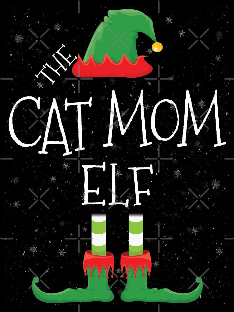 Cat Mom Elf Family Matching Christmas Group Funny Gift by DavisHasari