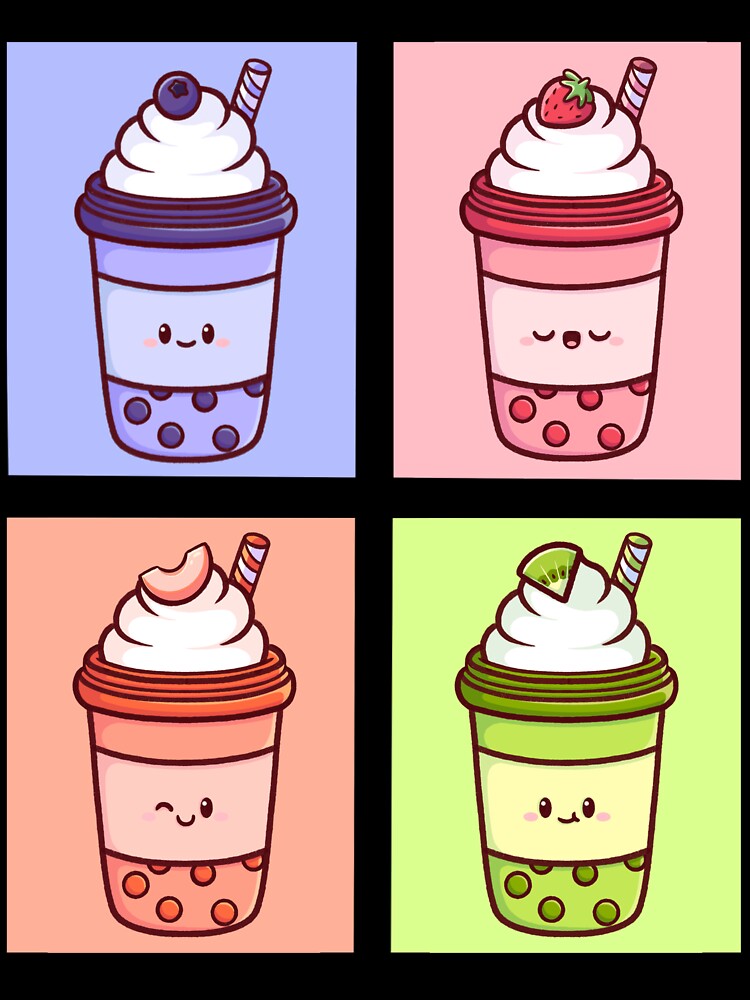 Kawaii Bubble Tea Friends – Cute Little Pastel Boba Drink by Magsu.art
