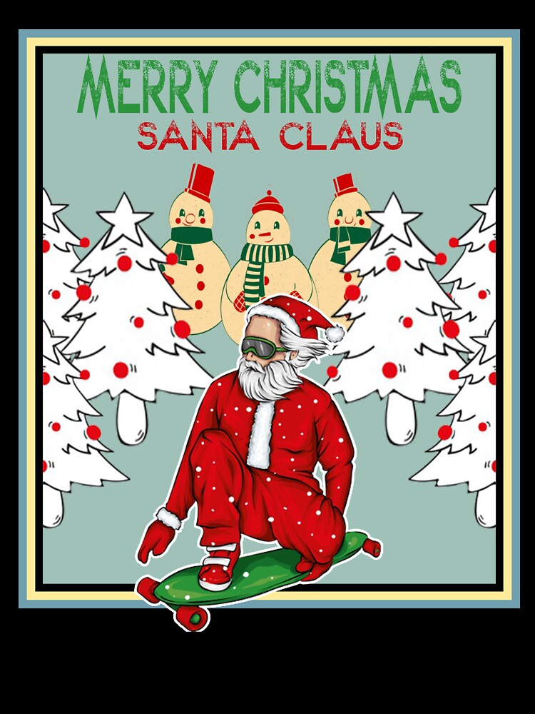 vintage santa claus skater christmas by Art-by-da