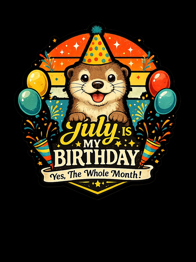Cute Otter Birthday july summer cool by QuiteOrbit