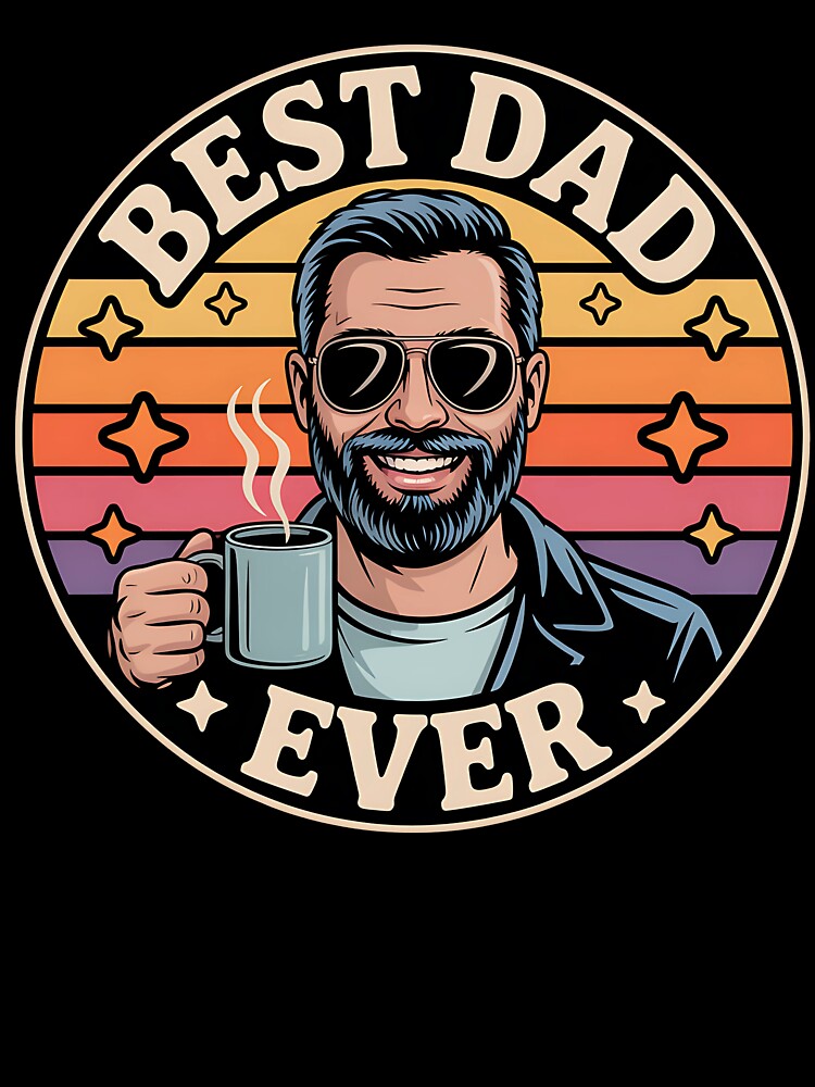 Best Dad Ever Retro Vintage Fathers Day Main Tag: by ShopVelona
