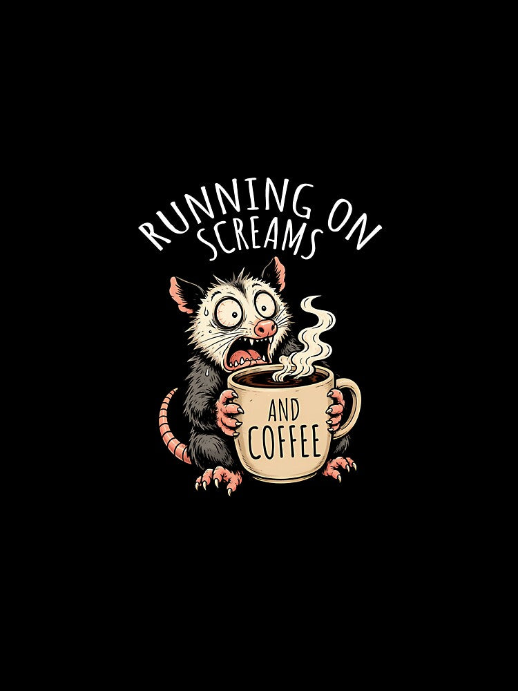 Funny Exhausted Opossum Back To School Tired Student by Kaleighcormack