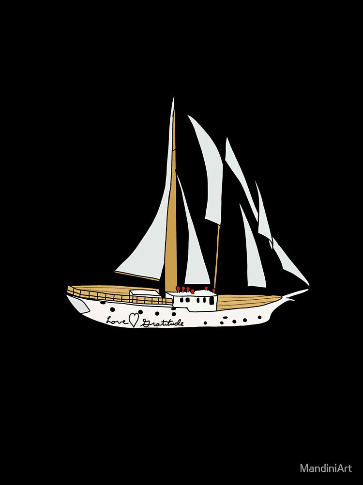 Love & Gratitude Sailboat by MandiniArt