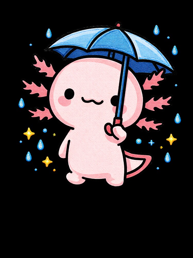 Rainy Day Axolotl – Cute Kawaii Axolotl with Umbrella by ColorSplash123