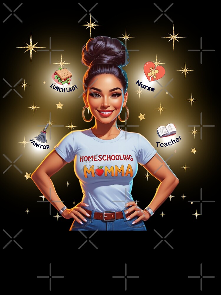 Homeschooling Momma – Multitasking Hispanic Woman Art by 444wardMovement