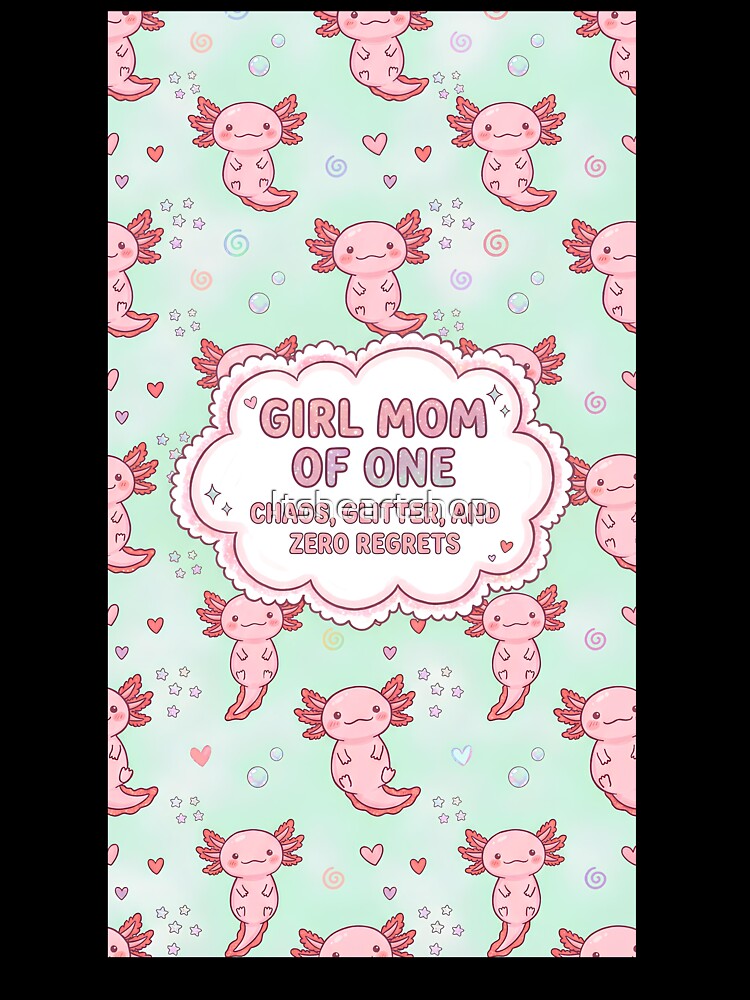 Girl Mom of 1 Cute Pink Axolotl Pattern by Itsheartshop