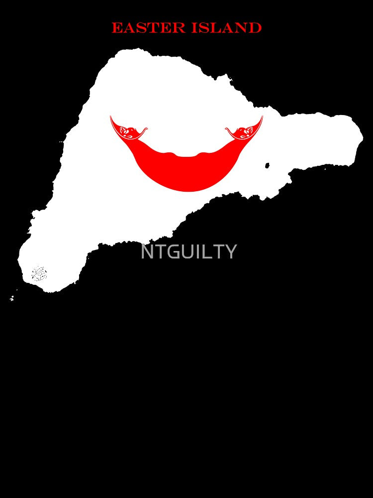Easter Island Map Flag Silhouette Rapa Nui Travel Pride Gift by NTGUILTY