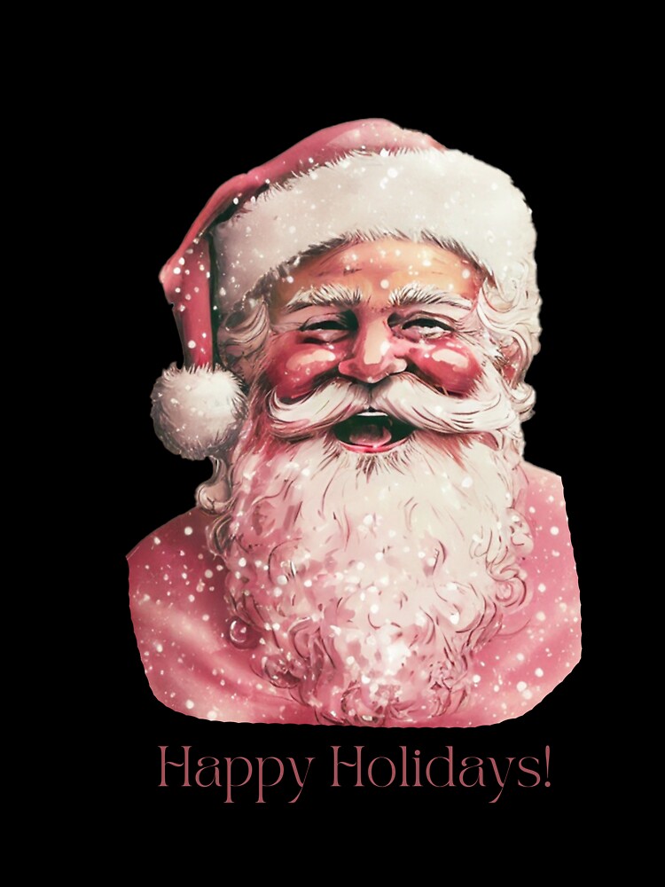Retro Vintage Pink Santa Claus 04 by printiesart