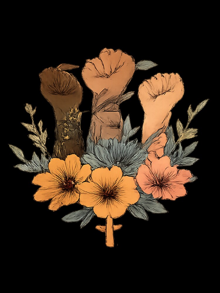 Women's Power Fist Floral – Feminist Empowerment Women Design by Aura.Creative