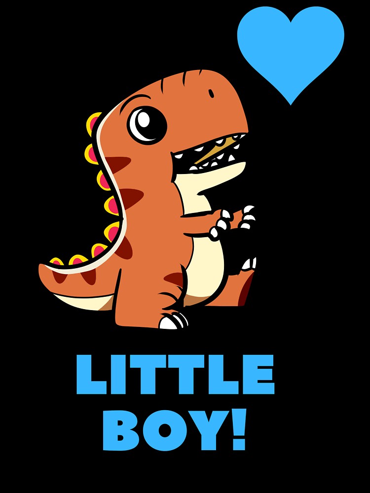 Little Boy Dinosaur Blue Heart by BoomBoomBaby