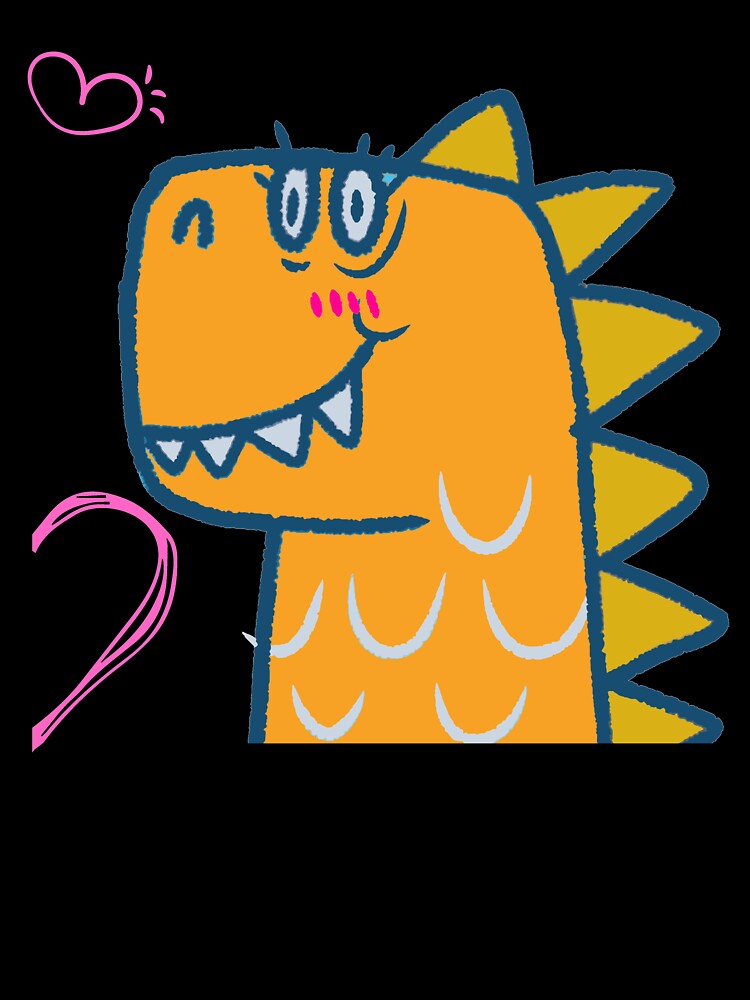 Prehistoric Love – Cool Orange Dino (His Side) by minibrainco