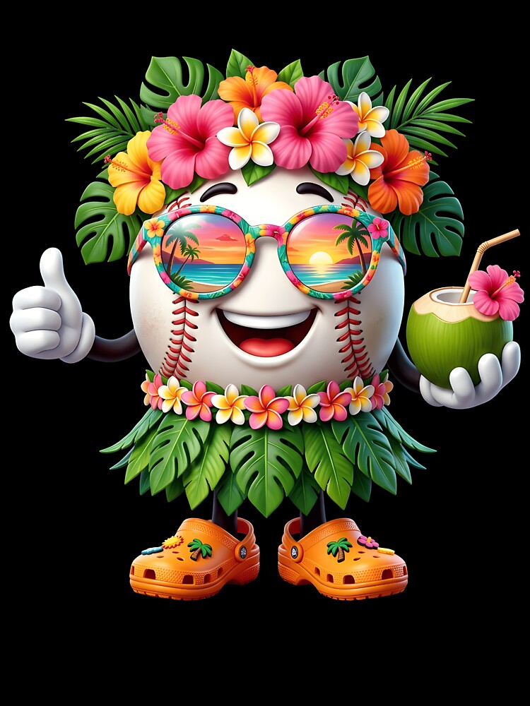 Hawaiian Baseball Hawaii Tropical Beach Summer Vacation Kids by Littermin