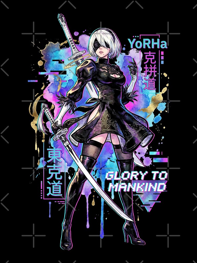 2B NieR Automata Vaporwave Synthwave Blindfold Aesthetic Icon by Senpaiwaves