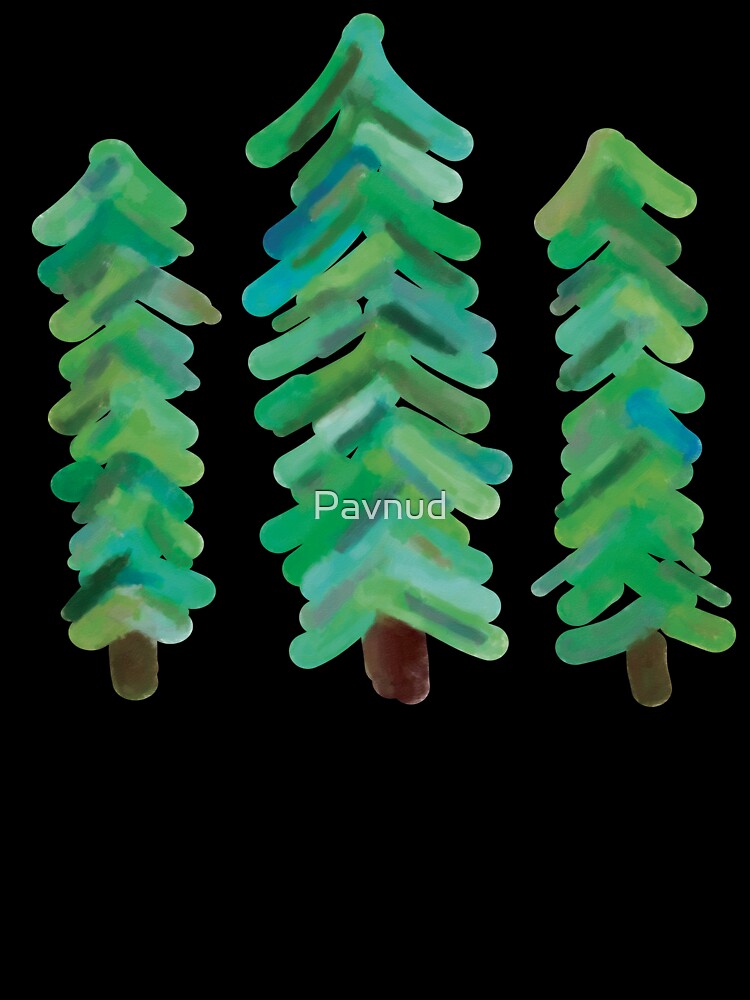 Watercolor Pine Trees by Pavnud