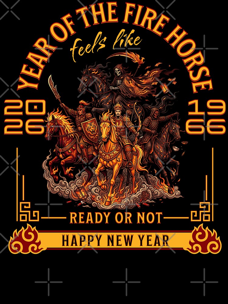 Year of the Fire Horse 2026 meet the Four Horsemen Apocalypse humor by KHWD