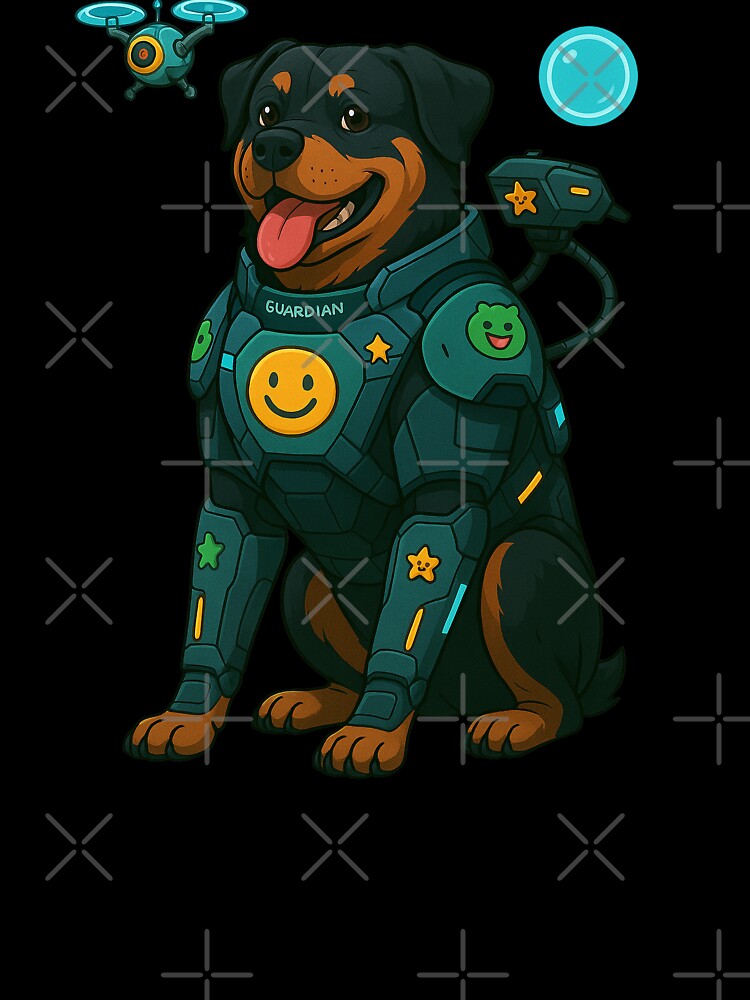Cyberpunk Guardian Dog – Rottweiler by Patternicity