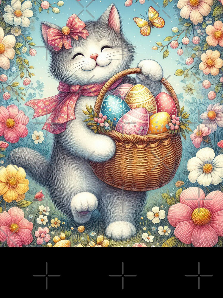 cat with Easter eggs basket by Expressions-Sel