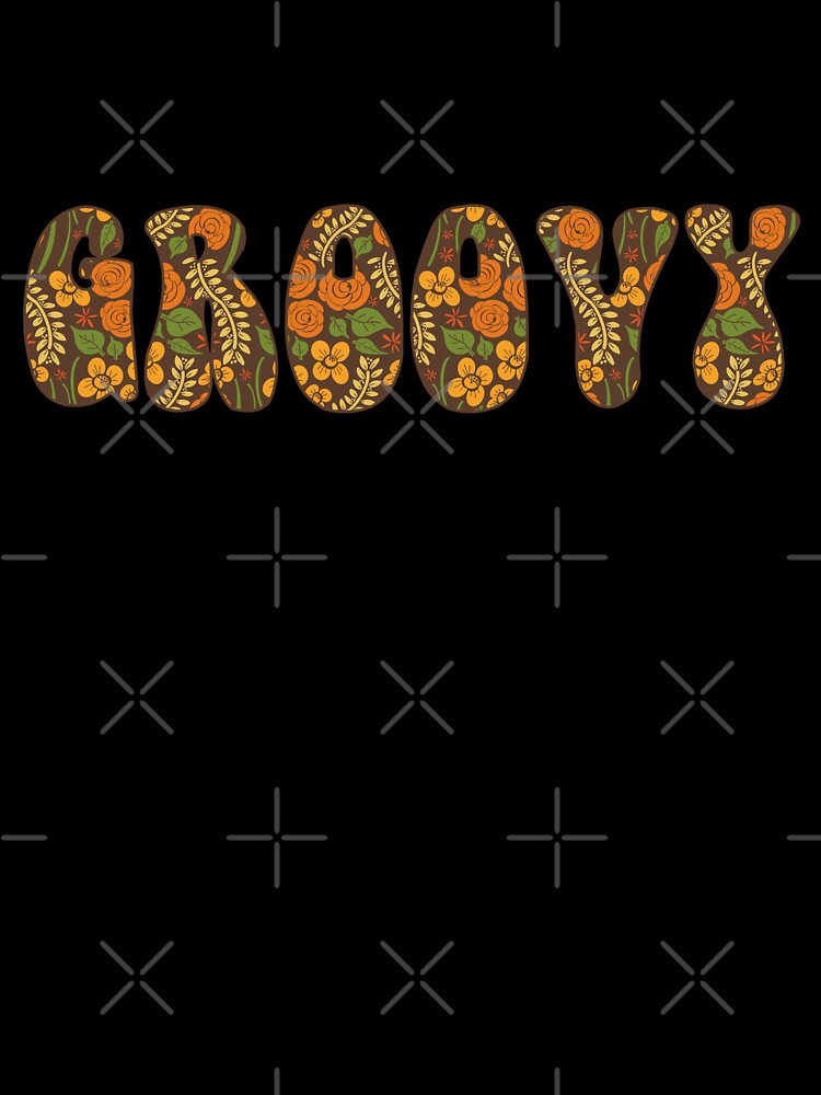 Groovy 70s orange and brown floral by LaBellCreative