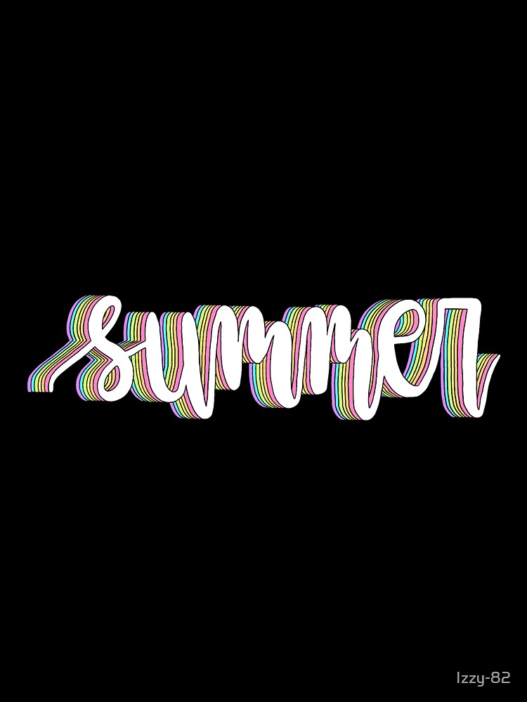 Summer in Calligraphy with rainbow outline by Izzy-82
